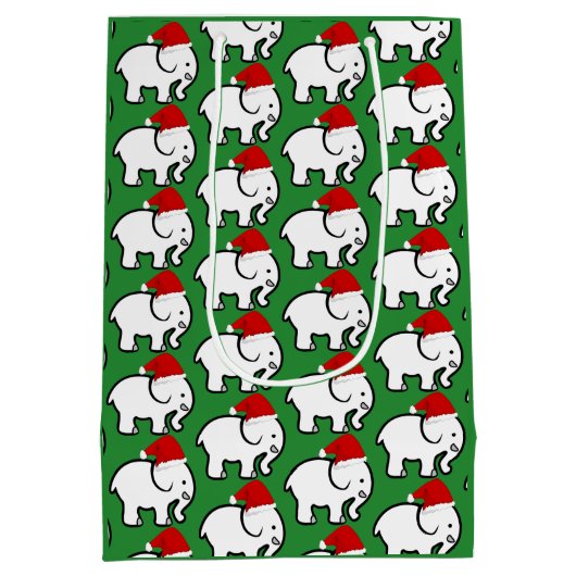 White Elephant Santa Hat  Medium Cadeauzakje (Achterkant)