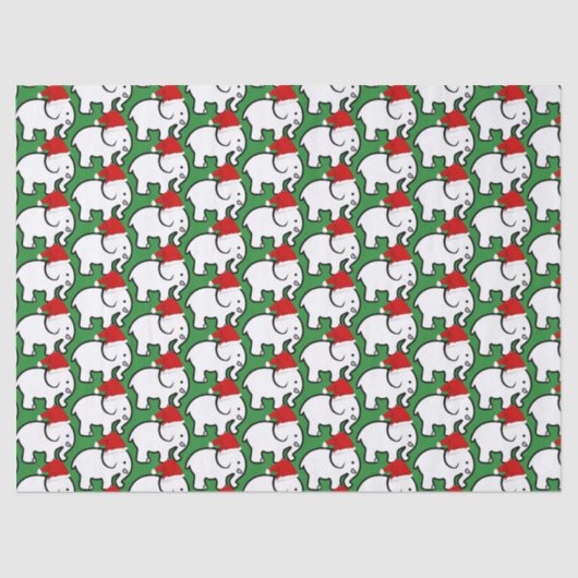 White Elephant Santa Hat Tissue Paper Tissuepapier (Voorkant)