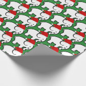 White Elephant Santa Hat Wrapping Paper Roll Cadeaupapier (Hoek)