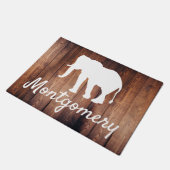 White Elephant Silhouette & Wood | Gepersonaliseer Deurmat (Schuin)