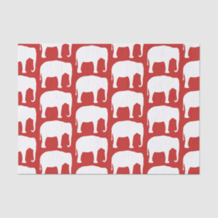 White Elephant Silhouettes Pattern Tissuepapier