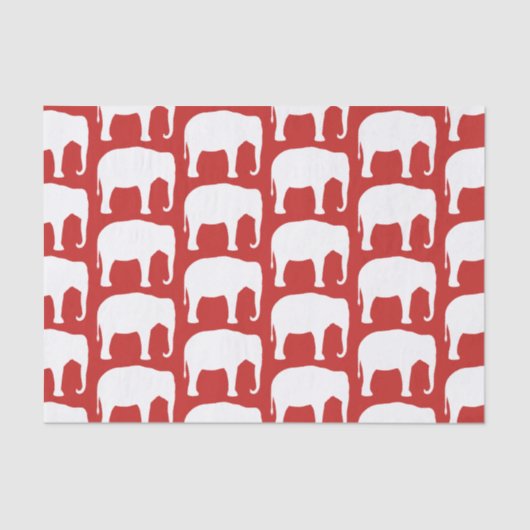 White Elephant Silhouettes Pattern Tissuepapier (Voorkant)