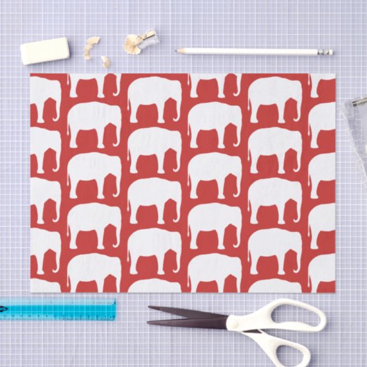 White Elephant Silhouettes Pattern Tissuepapier (Craft)
