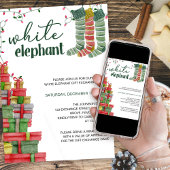 White Elephant Stockings and Cadeaus Holiday Kaart