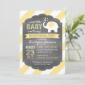 White Elephant Stripe Gender onthulling Baby showe Kaart (Staand voorkant)