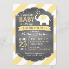 White Elephant Stripe Gender onthulling Baby showe Kaart