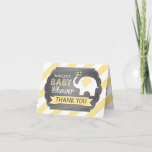 White Elephant Stripe Print Hartelijk dank Bedankkaart