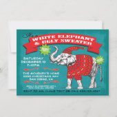 White Elephant Ugly Sweater Party Invitation Kaart (Voorkant)