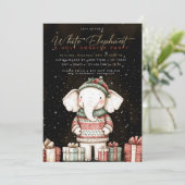 White Elephant Ugly Sweater Party Invitation Kaart (Staand voorkant)