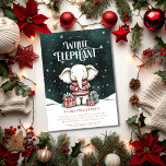 White Elephant Ugly Sweater Party Invitation Kaart<br><div class="desc">Nodig je gasten uit voor een leuk White Elephant & Ugly Sweater Party met deze schattige uitnodiging! Met een olifant in een lelijke trui en omringd door feestelijke kerstcadeaus, brengt dit waterverf-ontwerp de vakantiegeest in stijl naar voren. U kunt dit prachtige ontwerp moeiteloos overbrengen op een verscheidenheid aan producten. Scroll...</div>