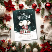 White Elephant Ugly Sweater Party Invitation Kaart