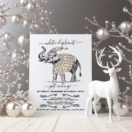 White Elephant Ugly Sweater Party Invitation Kaart