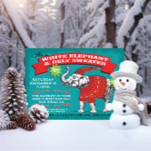 White Elephant Ugly Sweater Party Invitation Kaart