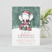 White Elephant Ugly Sweater Party Invitation Kaart (Staand voorkant)