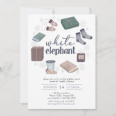 White Elephant Winter Wreator Gift Exchange Party Kaart (Voorkant)