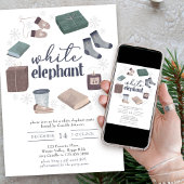 White Elephant Winter Wreator Gift Exchange Party Kaart