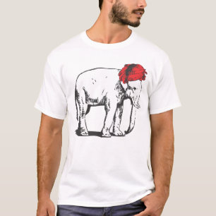 White Elephant with Red Turban t shirt