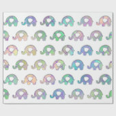 White Elephants Baby Girl Boy Paars Mint VIP Cadeaupapier (Vlak)