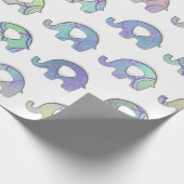 White Elephants Baby Girl Boy Paars Mint VIP Cadeaupapier (Hoek)