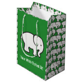 White Elephants Design Gift Bag Medium Cadeauzakje (Voorkant Gekanteld)