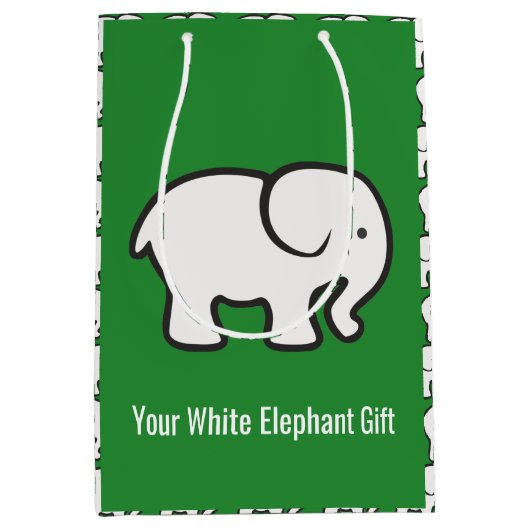 White Elephants Design Gift Bag Medium Cadeauzakje (Voorkant)