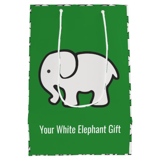 White Elephants Design Gift Bag Medium Cadeauzakje (Achterkant)