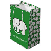 White Elephants Design Gift Bag Medium Cadeauzakje (Achterkant Gekanteld)