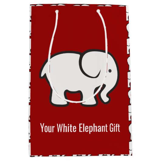 White Elephants Design Gift Bag Medium Cadeauzakje (Voorkant)