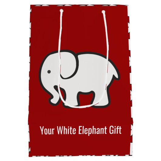 White Elephants Design Gift Bag Medium Cadeauzakje (Achterkant)