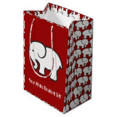 White Elephants Design Gift Bag Medium Cadeauzakje (Achterkant Gekanteld)