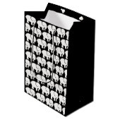 White Elephants Design Gift Bag Medium Cadeauzakje (Voorkant Gekanteld)