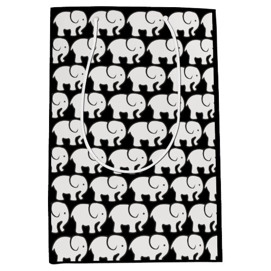 White Elephants Design Gift Bag Medium Cadeauzakje (Voorkant)