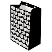 White Elephants Design Gift Bag Medium Cadeauzakje (Achterkant Gekanteld)