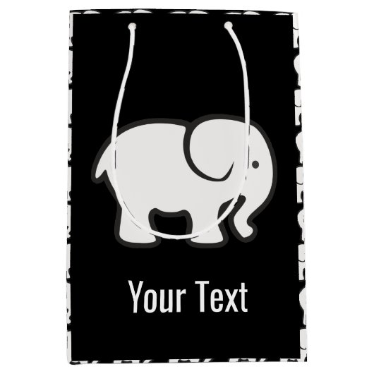 White Elephants Design Gift Bag Medium Cadeauzakje (Voorkant)