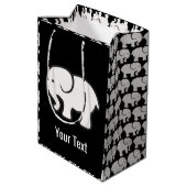 White Elephants Design Gift Bag Medium Cadeauzakje (Achterkant Gekanteld)