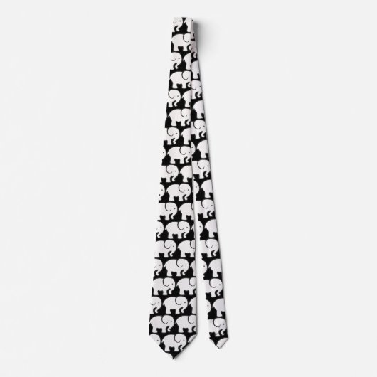 White Elephants Design Necktie Stropdas (Voorkant)
