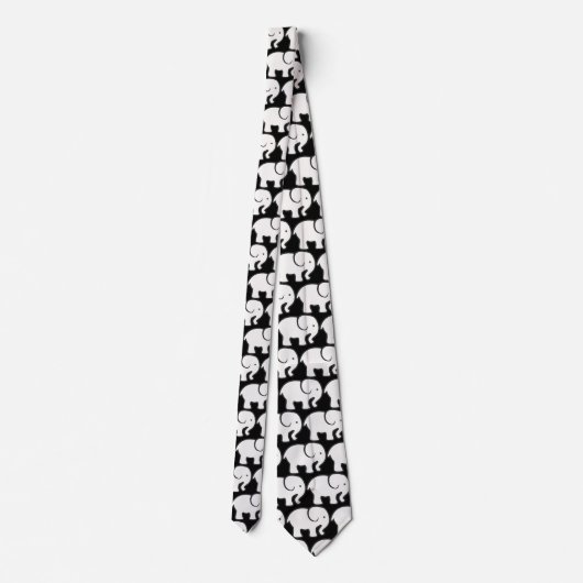 White Elephants Design Necktie Stropdas (Achterkant)
