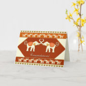 White Elephants in Love Gefeliciteerd Kaart (Gele Bloem)