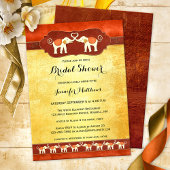White Elephants Indian Bridal Shower Invitation Kaart