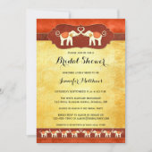 White Elephants Indian Bridal Shower Invitation Kaart (Voorkant)
