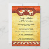 White Elephants Indian Post Wedding Invitation Kaart (Voorkant)