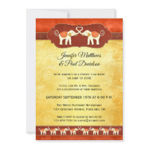 White Elephants Indian Post Wedding Invitation
