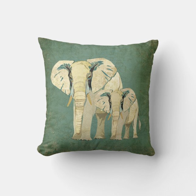 White Elephants Pillow Kussen (Voorkant)