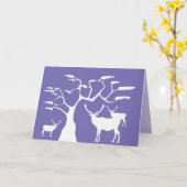 White Elk Silhouette Wenskaart Kaart (Gele Bloem)