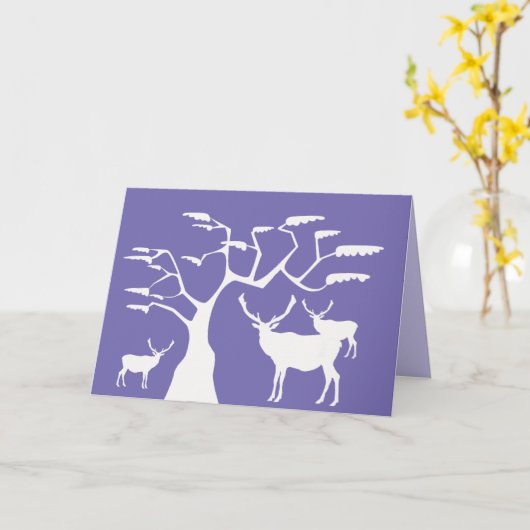 White Elk Silhouette Wenskaart Kaart (Gele Bloem)