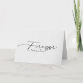 White Embossed Forever Wedding Bedankkaart (Voorkant)