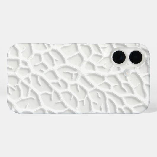 White Embossed iPhone Case with Abstract Texture (Achterkant (horizontaal))