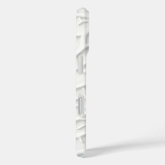 White Embossed iPhone Case with Abstract Texture (Achterkant / Rechts)