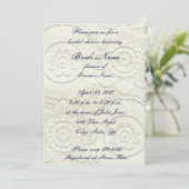 White Embossed Style Bridal Shower Invitation Kaart (Staand voorkant)