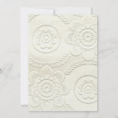 White Embossed Style Bridal Shower Invitation Kaart (Achterkant)